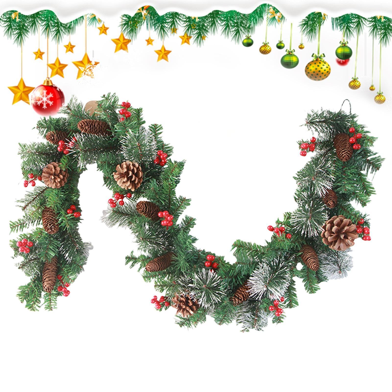 Amazon.co.jp: ライト付きクリスマスガーランド、松ぼっくりのレッド